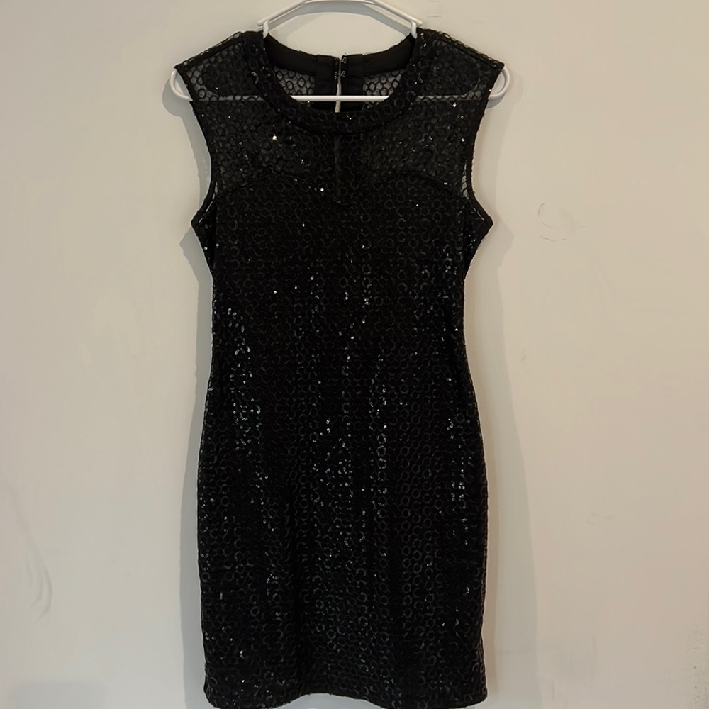 Black lace sequin dress. Perfect little black dress for any occasion.